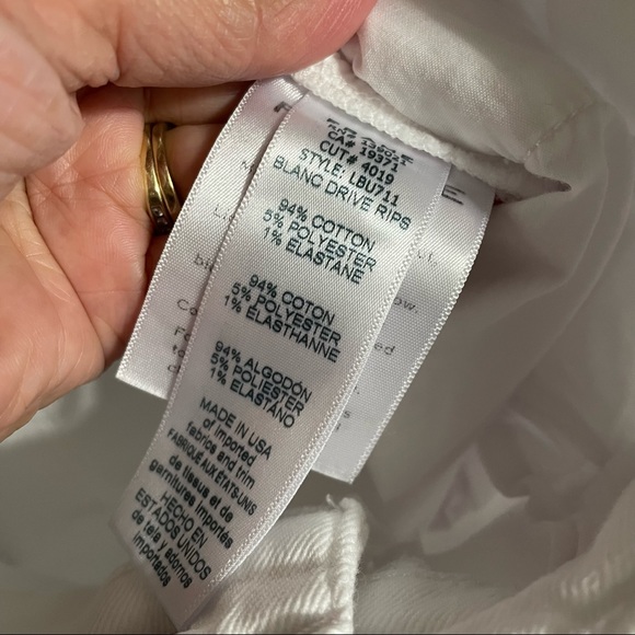 Frame  Le Beau Ripped Straight Leg Boyfriend Jeans In Blanc Drive Rips - Picture 8 of 9